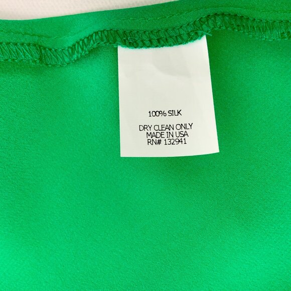 Amanda Uprichard Silk Ruffle Front Spaghetti Strap Cami Top Kelly Green Medium - Picture 16 of 16